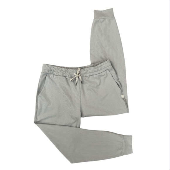 NWOT Lux Ribbed Performance Joggers Gray Size Small Premium Athleisure Wear 24” - Picture 1 of 7